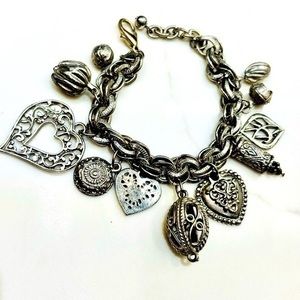 Charming Silver tone charm bracelet
